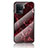 Silicone Frame Fashionable Pattern Mirror Case Cover for Oppo F19 Pro Red