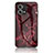 Silicone Frame Fashionable Pattern Mirror Case Cover for Oppo F21 Pro 4G Red