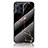 Silicone Frame Fashionable Pattern Mirror Case Cover for Oppo Find X3 5G Gold and Black