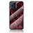 Silicone Frame Fashionable Pattern Mirror Case Cover for Oppo Find X3 5G Red