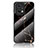 Silicone Frame Fashionable Pattern Mirror Case Cover for Oppo Find X5 Pro 5G Gold and Black