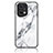 Silicone Frame Fashionable Pattern Mirror Case Cover for Oppo Find X5 Pro 5G White