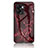 Silicone Frame Fashionable Pattern Mirror Case Cover for Oppo K10 5G India Red