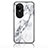 Silicone Frame Fashionable Pattern Mirror Case Cover for Oppo Reno10 5G White