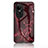 Silicone Frame Fashionable Pattern Mirror Case Cover for Oppo Reno10 Pro 5G Red