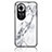 Silicone Frame Fashionable Pattern Mirror Case Cover for Oppo Reno11 5G White