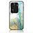 Silicone Frame Fashionable Pattern Mirror Case Cover for Oppo Reno11 Pro 5G Green