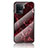 Silicone Frame Fashionable Pattern Mirror Case Cover for Oppo Reno5 F Red
