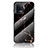 Silicone Frame Fashionable Pattern Mirror Case Cover for Oppo Reno5 Lite Gold and Black