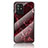 Silicone Frame Fashionable Pattern Mirror Case Cover for Oppo Reno5 Z 5G Red