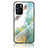 Silicone Frame Fashionable Pattern Mirror Case Cover for Oppo Reno6 5G Green