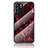Silicone Frame Fashionable Pattern Mirror Case Cover for Oppo Reno6 5G Red