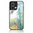 Silicone Frame Fashionable Pattern Mirror Case Cover for Oppo Reno9 Pro 5G Green