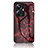 Silicone Frame Fashionable Pattern Mirror Case Cover for Realme 10 Pro+ Plus 5G Red