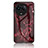 Silicone Frame Fashionable Pattern Mirror Case Cover for Realme 11 5G Red