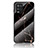 Silicone Frame Fashionable Pattern Mirror Case Cover for Realme 8 5G Gold and Black