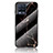 Silicone Frame Fashionable Pattern Mirror Case Cover for Realme 8 Pro Gold and Black