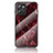 Silicone Frame Fashionable Pattern Mirror Case Cover for Realme C35 Red