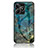 Silicone Frame Fashionable Pattern Mirror Case Cover for Realme C51 Blue