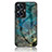 Silicone Frame Fashionable Pattern Mirror Case Cover for Realme C55 Blue