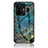 Silicone Frame Fashionable Pattern Mirror Case Cover for Realme GT Neo5 240W 5G Blue