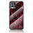 Silicone Frame Fashionable Pattern Mirror Case Cover for Realme Narzo 50 4G Red