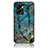 Silicone Frame Fashionable Pattern Mirror Case Cover for Realme Narzo 50 5G Blue