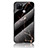 Silicone Frame Fashionable Pattern Mirror Case Cover for Realme Q2i 5G Gold and Black