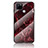 Silicone Frame Fashionable Pattern Mirror Case Cover for Realme Q2i 5G Red