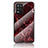 Silicone Frame Fashionable Pattern Mirror Case Cover for Realme Q3 5G Red