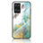 Silicone Frame Fashionable Pattern Mirror Case Cover for Realme Q5 Pro 5G Green