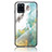 Silicone Frame Fashionable Pattern Mirror Case Cover for Realme V11 5G Green