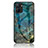 Silicone Frame Fashionable Pattern Mirror Case Cover for Realme V20 5G Blue