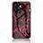 Silicone Frame Fashionable Pattern Mirror Case Cover for Realme V23i 5G Red