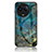 Silicone Frame Fashionable Pattern Mirror Case Cover for Realme V50 5G Blue