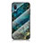 Silicone Frame Fashionable Pattern Mirror Case Cover for Samsung Galaxy A02 Blue