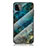 Silicone Frame Fashionable Pattern Mirror Case Cover for Samsung Galaxy A22 5G Blue