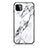 Silicone Frame Fashionable Pattern Mirror Case Cover for Samsung Galaxy A22 5G White