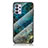 Silicone Frame Fashionable Pattern Mirror Case Cover for Samsung Galaxy A32 4G Blue