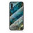 Silicone Frame Fashionable Pattern Mirror Case Cover for Samsung Galaxy A50S Blue
