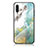 Silicone Frame Fashionable Pattern Mirror Case Cover for Samsung Galaxy A50S Green