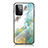 Silicone Frame Fashionable Pattern Mirror Case Cover for Samsung Galaxy A72 4G Green