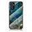 Silicone Frame Fashionable Pattern Mirror Case Cover for Samsung Galaxy A82 5G Blue