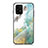 Silicone Frame Fashionable Pattern Mirror Case Cover for Samsung Galaxy A91 Green