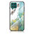 Silicone Frame Fashionable Pattern Mirror Case Cover for Samsung Galaxy F62 5G Green