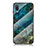 Silicone Frame Fashionable Pattern Mirror Case Cover for Samsung Galaxy M02 Blue