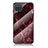 Silicone Frame Fashionable Pattern Mirror Case Cover for Samsung Galaxy M12 Red