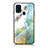 Silicone Frame Fashionable Pattern Mirror Case Cover for Samsung Galaxy M21s Green