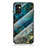 Silicone Frame Fashionable Pattern Mirror Case Cover for Samsung Galaxy M23 5G Blue