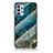 Silicone Frame Fashionable Pattern Mirror Case Cover for Samsung Galaxy M32 5G Blue